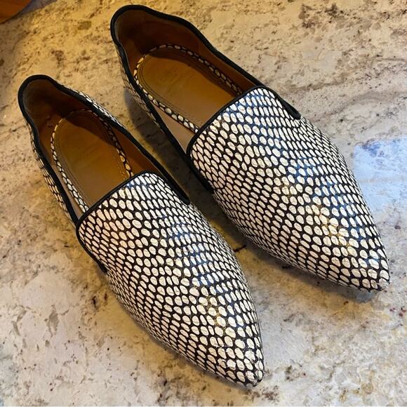 Tory Burch $300 King Cobra Pascal Smoking Pointed slip on Loafers Size 8 - Picture 4 of 13